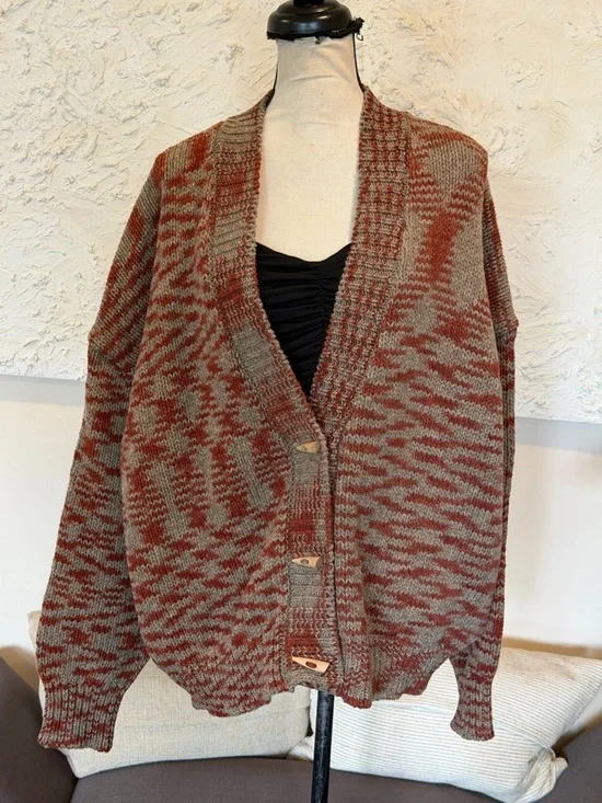 Rosa Pomar 100% Portuguese Wool Natural Horn Buttons Cardigan Casaco 02 Sz M - Picture 3 of 12